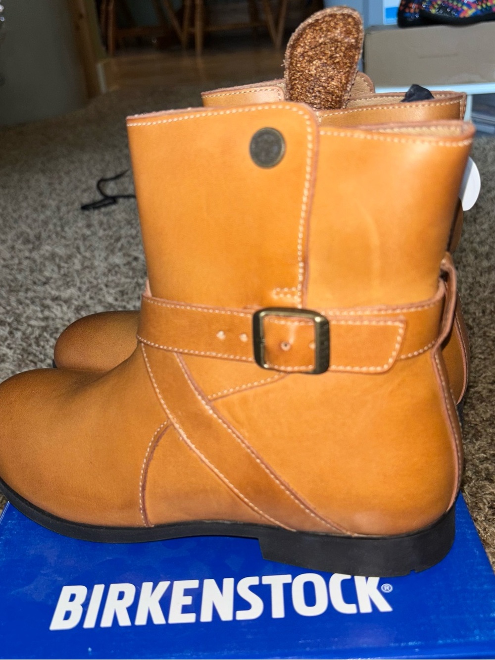 Birkenstock Size EU 36 Women’s 5 Collins Leather Ankle Boots Camel Regular Fit